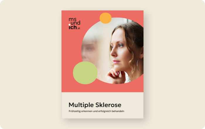 Multiple Sklerose: Teaser Erkennen & Behandeln Titelbild der Broschüre „Multiple Sklerose frühzeitig erkennen und erfolgreich behandeln"“