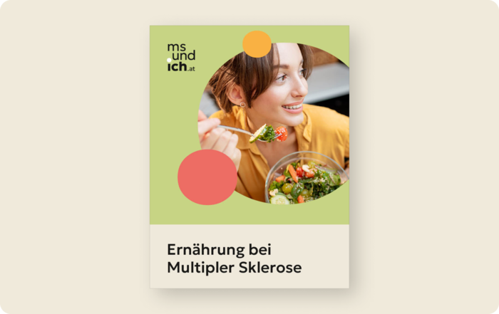 Multiple Sklerose: Teaser Ernährung Titelbild der Broschüre „Ernährung bei Multipler Sklerose“