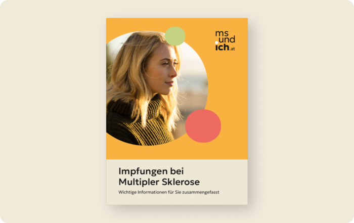 Multiple Sklerose: Teaser Impfungen Titelbild der Broschüre „Impfungen bei Multipler Sklerose“