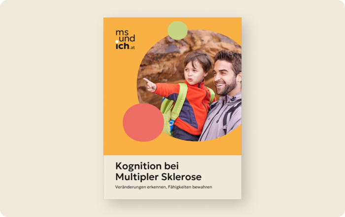 Multiple Sklerose: Teaserbild Broschüre Kognition Titelbild der Broschüre „Kognition bei Multiple Sklerose"