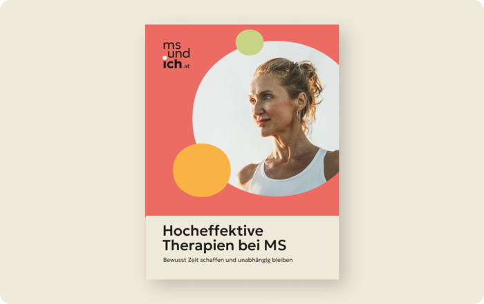 Titelbild der Broschüre „Hocheffektive Therapien bei MS"
