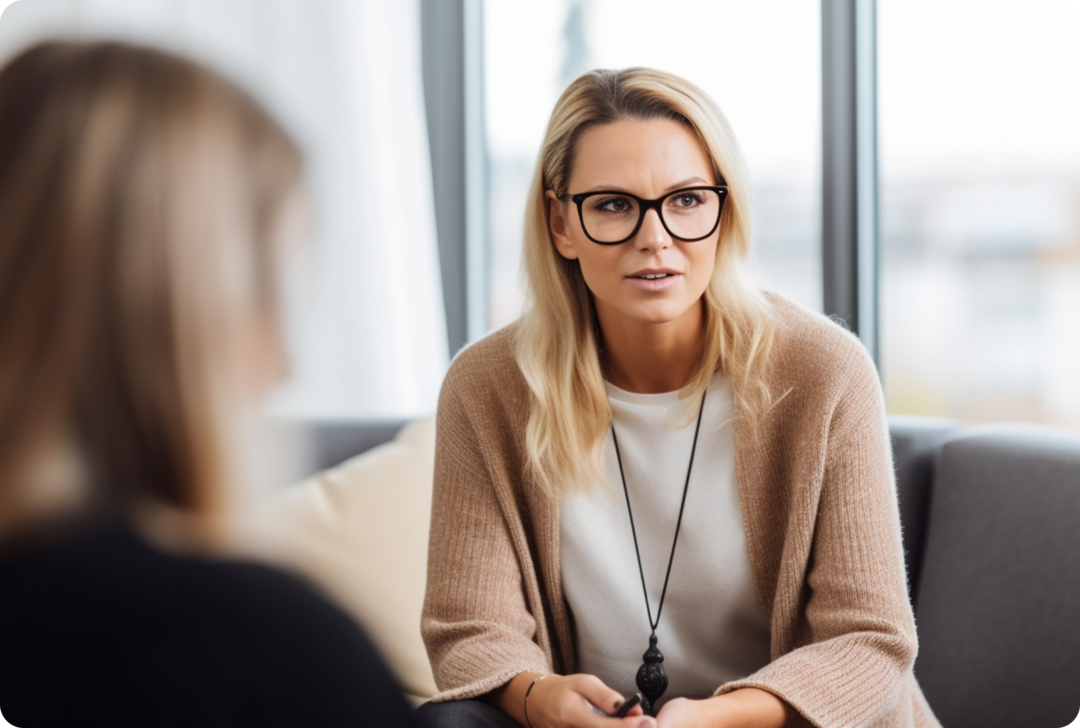 MS: Arztgespräch Zwei Frauen unterhalten sich.